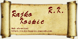 Rajko Košpić vizit kartica